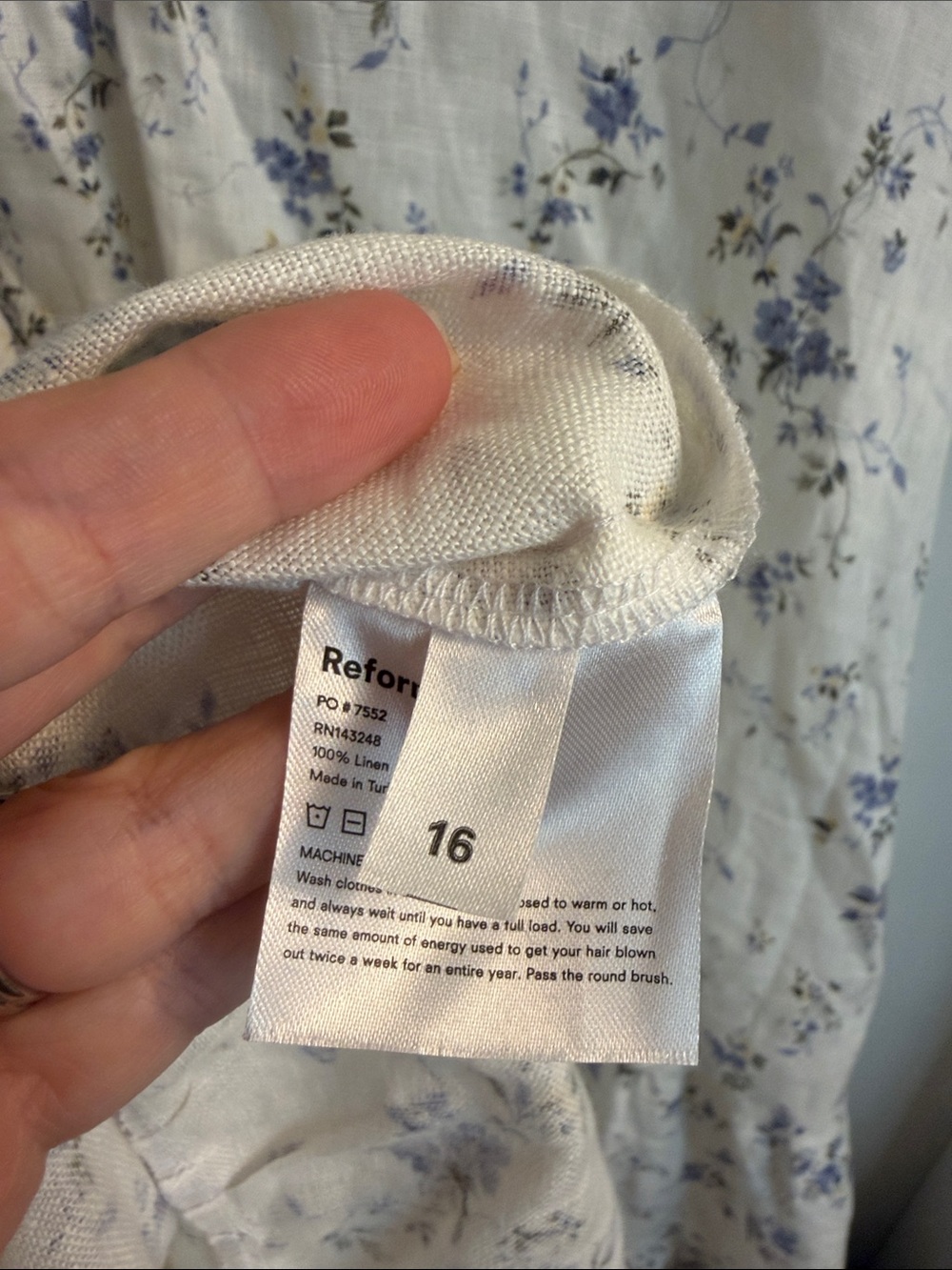 Reformation Toulouse Floral Linen midi off the shoulder tiered Dress Size 16 - Picture 7 of 7